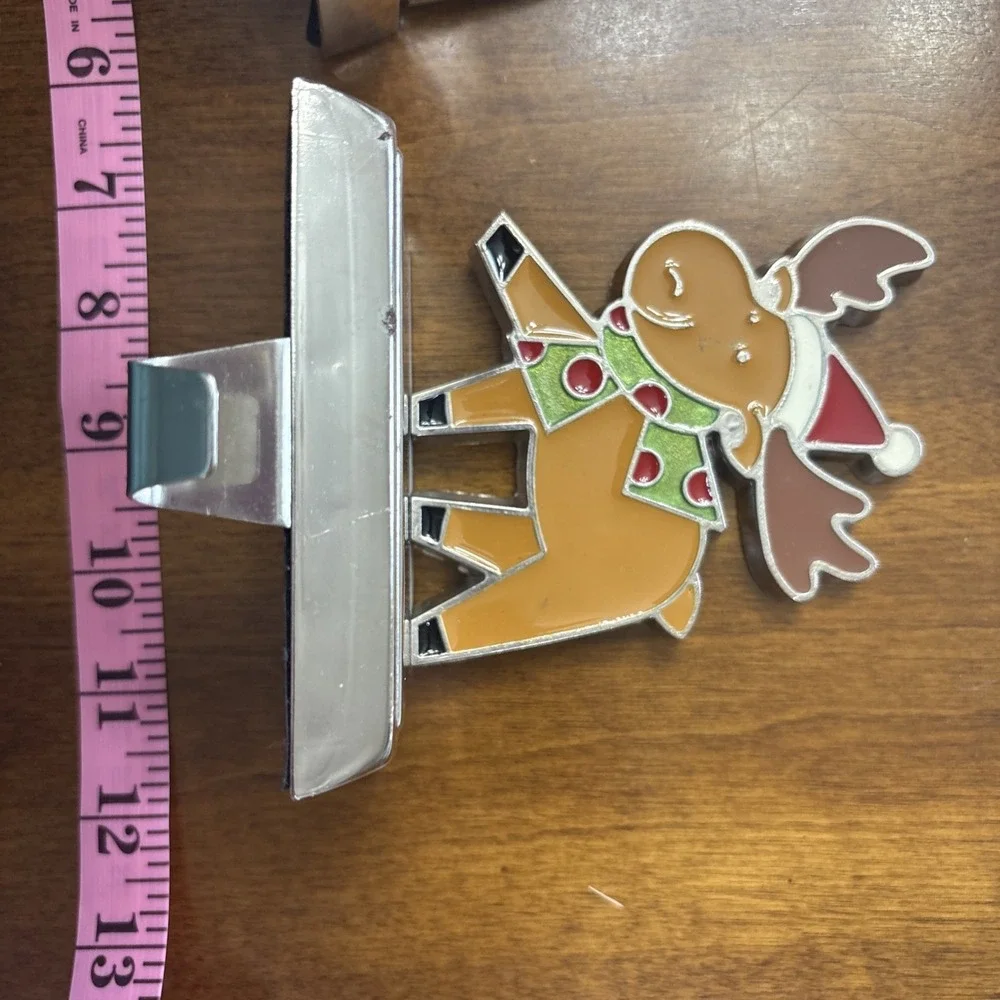 VTG Moose Stocking Holder Hanger Christmas Holiday Decor Metal Silver Tone‎ 4